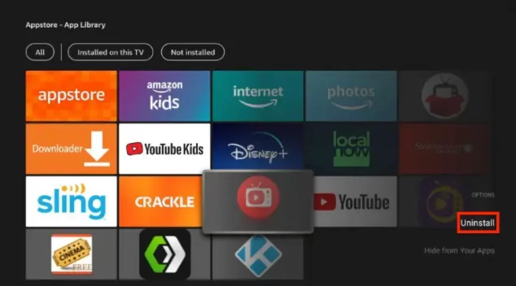 how to uninstall and delete apps from firestick
